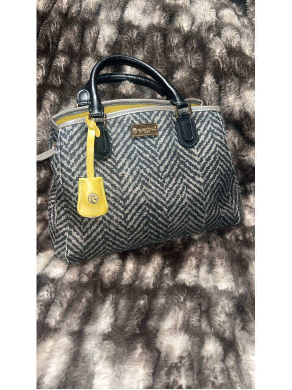 Women's Spartina 449 Satchel Bag One Size Grey and Yellow